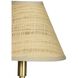 Polly 30 inch 60 watt Natural Brass Double Arm Table Lamp Portable Light in Rattan Shade